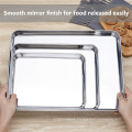 Factory Price multi sizes rectangle ramadan serving tray stainless steel food trays for wedding party